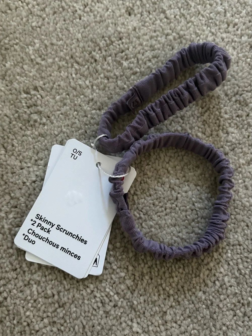 Lululemon Skinny Scrunchies 2 Pack Duo PPAS purple ash